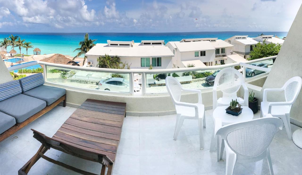 Apartment On The Beach With Terrace Ocean View, Brisas Cancun 01 By Beach & Ocean Apartments ภายนอก รูปภาพ